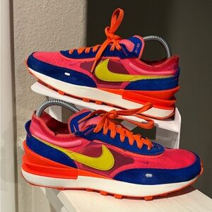 NIKE Waffle One Racer Running Shoes Women’s US 8 Blue Pink Athletic Trainers